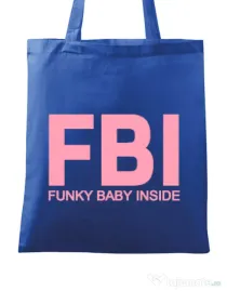 Sacosa din panza Funky baby inside Albastru regal