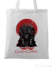 Sacosa din panza Game of Clones Alb