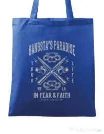 Sacosa din panza Gangstas Paradise Albastru regal