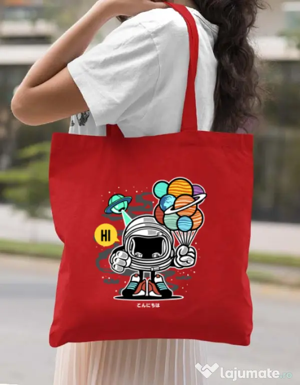 Sacosa din panza Gift From Outer Space Rosu