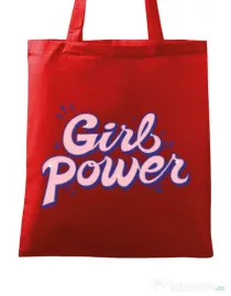 Sacosa din panza Girl power Rosu