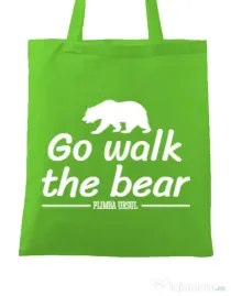 Sacosa din panza Go walk the bear Verde mar