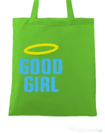 Sacosa din panza Good girl Verde mar