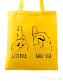 Sacosa din panza Good luck Galben