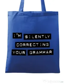 Sacosa din panza Grammar nazi Albastru regal