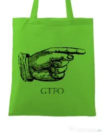 Sacosa din panza GTFO Verde mar