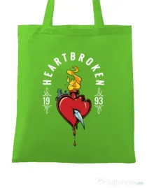 Sacosa din panza Heartbroken Verde mar