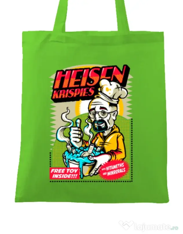 Sacosa din panza Heisen krispies Verde mar