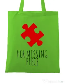 Sacosa din panza Her missing piece Verde mar