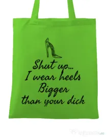 Sacosa din panza High heels Verde mar