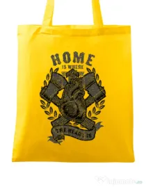 Sacosa din panza Home Is Where Galben