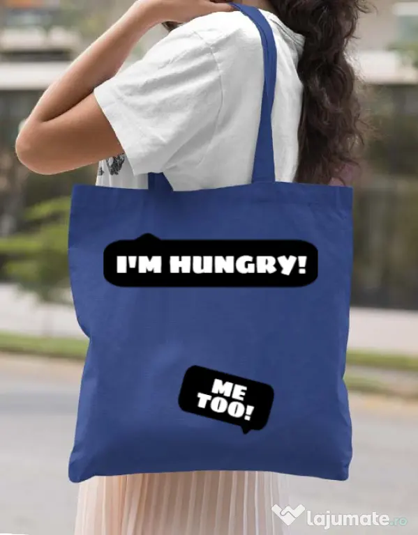 Sacosa din panza Hungry Mommy Albastru regal
