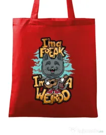 Sacosa din panza I am a freak Rosu