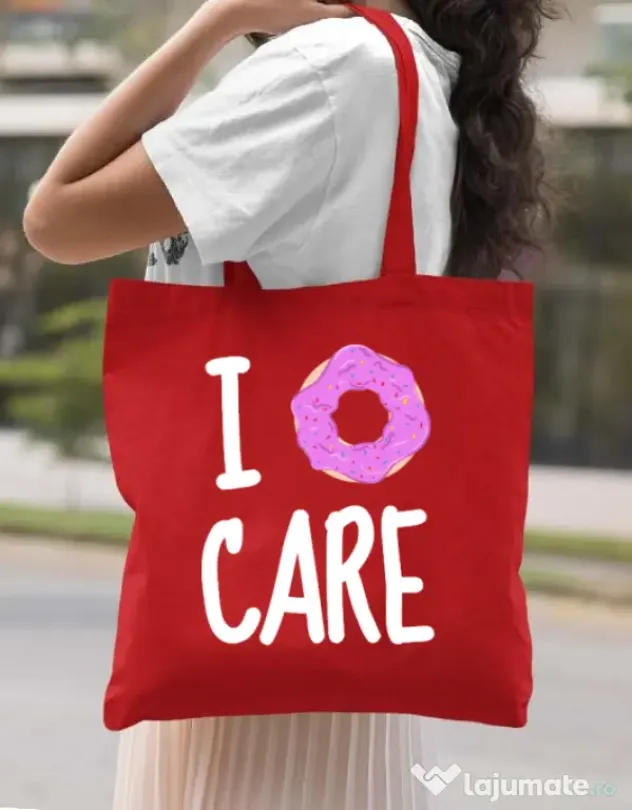 Sacosa din panza I donut care Rosu