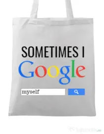 Sacosa din panza I google myself Alb