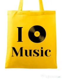 Sacosa din panza I love music Galben