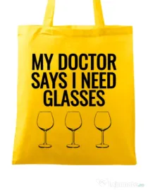 Sacosa din panza I need glasses Galben