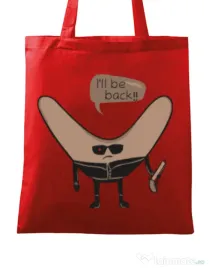 Sacosa din panza I’ll be back Rosu