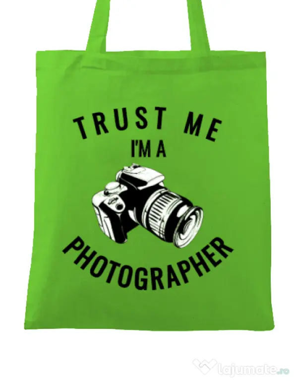 Sacosa din panza I’m a photographer Verde mar