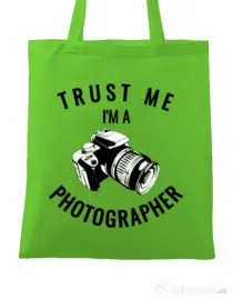 Sacosa din panza I’m a photographer Verde mar