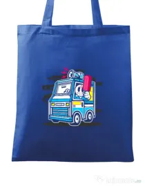 Sacosa din panza Ice Cream Truck Albastru regal