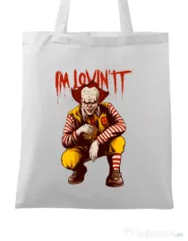 Sacosa din panza I'm Lovin IT Alb