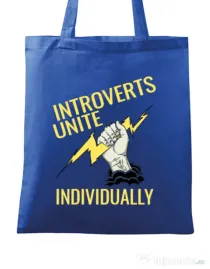 Sacosa din panza Introverts unite Albastru regal