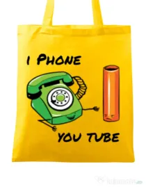 Sacosa din panza Iphone youtube Galben