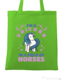Sacosa din panza Just a unicorn Verde mar