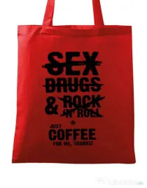 Sacosa din panza Just coffee for me Rosu