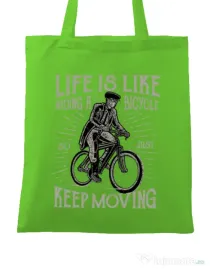 Sacosa din panza Keep moving Verde mar