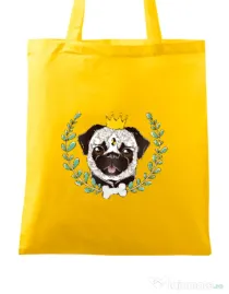 Sacosa din panza King Of Pug Galben