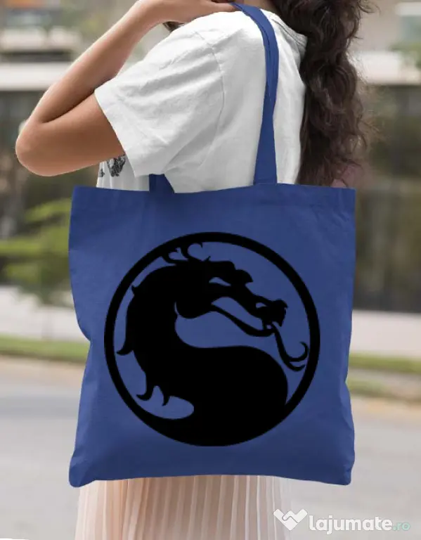 Sacosa din panza Kombat time Albastru regal