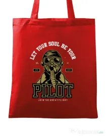 Sacosa din panza Let Your Soul Be Your Pilot Rosu