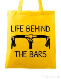 Sacosa din panza Life behind the bars Galben