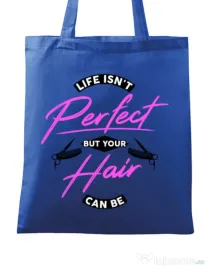 Sacosa din panza Life isnt perfect Albastru regal