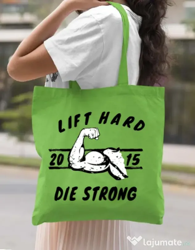 Sacosa din panza Lift hard Verde mar