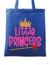 Sacosa din panza Little Princess Albastru regal