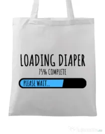 Sacosa din panza Loading diaper Alb