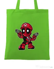 Sacosa din panza Mario Deadpool Verde mar
