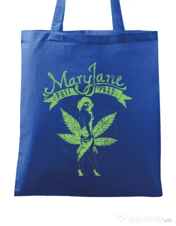Sacosa din panza Mary Jane Albastru regal