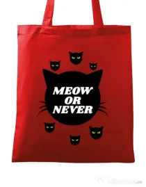 Sacosa din panza Meow or never Rosu