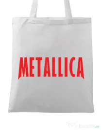 Sacosa din panza Metallica 2 Alb
