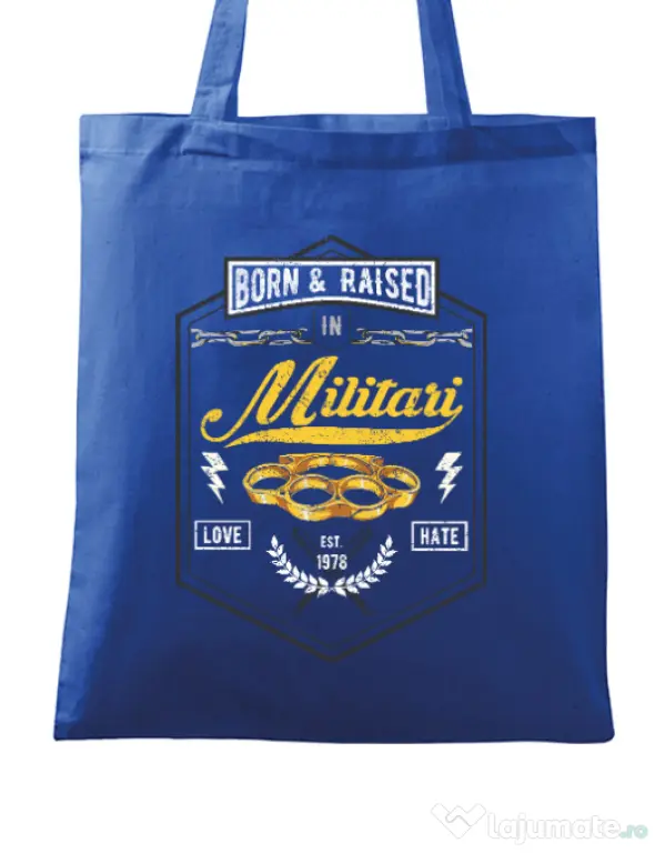 Sacosa din panza Militari Albastru regal
