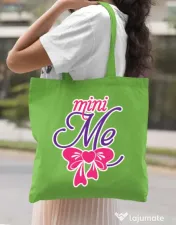 Sacosa din panza Mini me Verde mar 