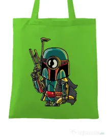 Sacosa din panza Minion Boba Fett Verde mar