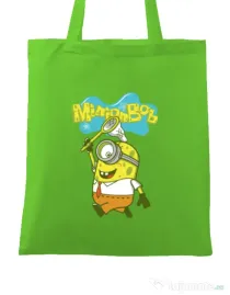 Sacosa din panza MinionBob Verde mar