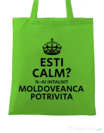 Sacosa din panza Moldoveanca potrivita Verde mar