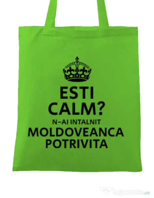 Sacosa din panza Moldoveanca potrivita Verde mar