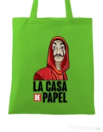 Sacosa din panza Money heist Verde mar